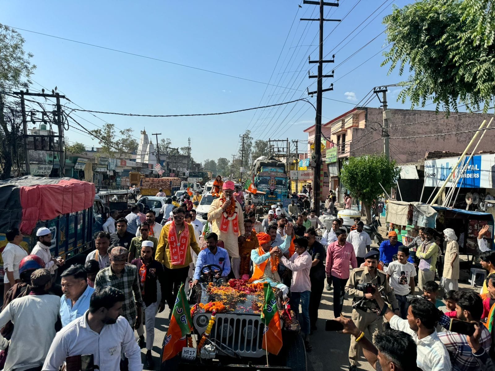 खानपुर में त्रिवेंद्र का मेगा रोड शो