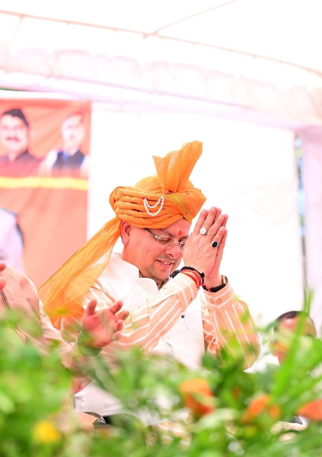 जम्मू कश्मीर में सीएम धामी की चुनावी सभा