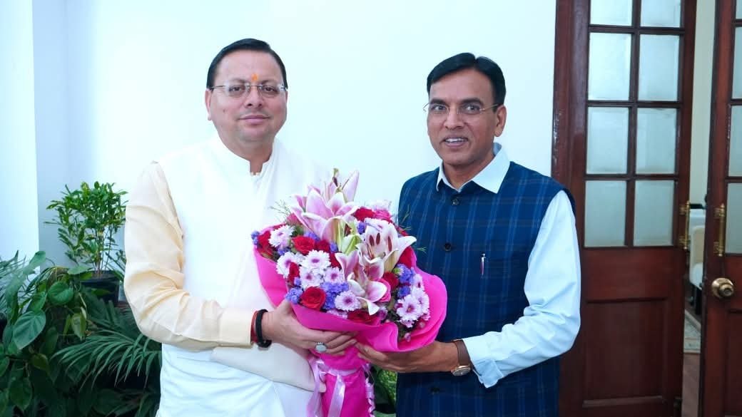 केंद्रीय मंत्री मनसुख मांडविया से मिले सीएम धामी